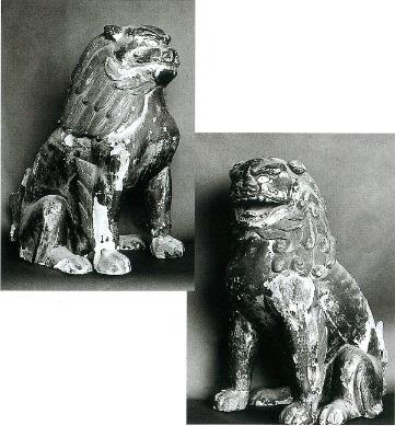 木造鴻八幡宮狛犬の写真