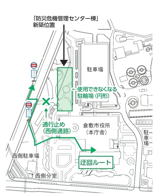 地図：防災危機管理センター棟新築位置