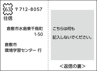 イラスト：往復はがき記入例