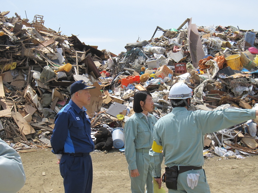 写真：倉敷市長，松島町長の現場視察