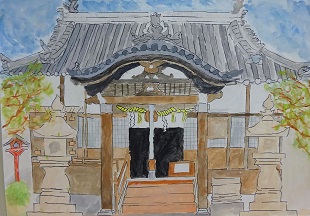 絵画：柏島神社
