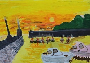 絵画：通生漁港