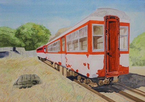 絵画:下津井駅跡