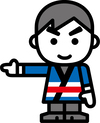 イラスト：イメージキャラクター　消太　指さしポーズ