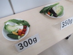 写真：野菜のグラム数