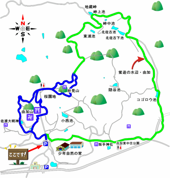 地図:由加山コース図