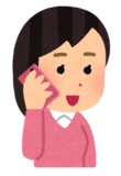 イラスト：電話する女性