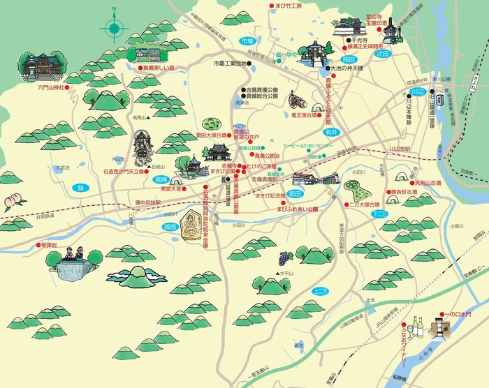 イラスト：真備地区観光ガイドマップ