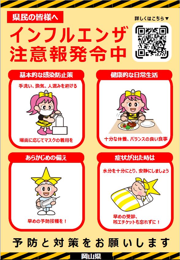 写真:チラシ(インフルエンザ注意報発令中)1