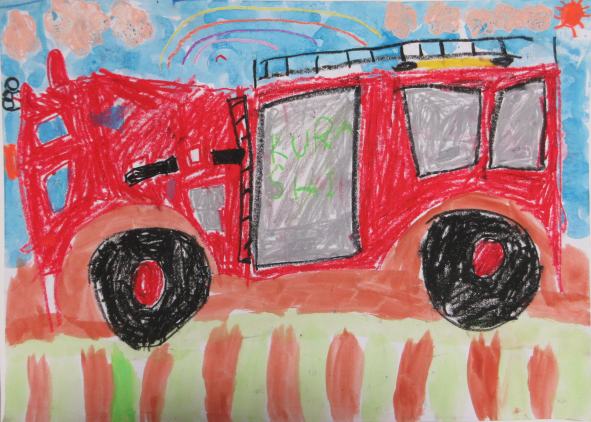 消防車の絵です。