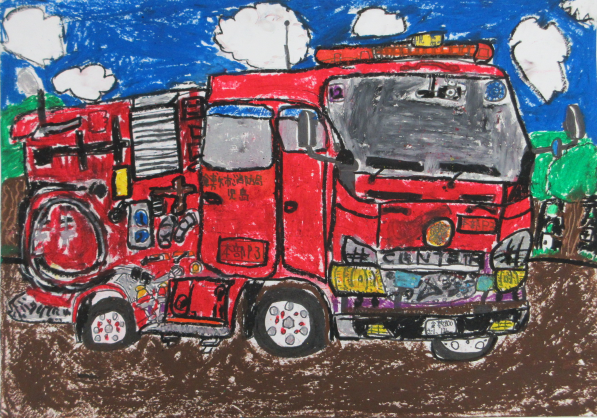 消防車の絵です。