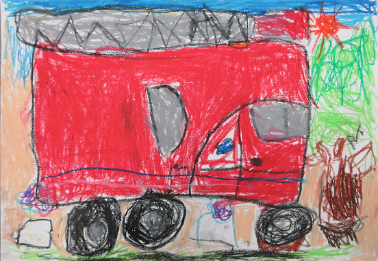 消防車の絵です。