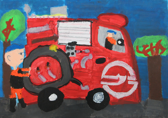 消防車の絵です。