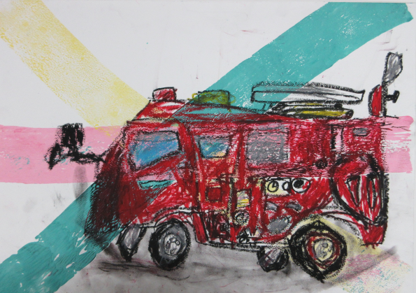 消防車の絵です。