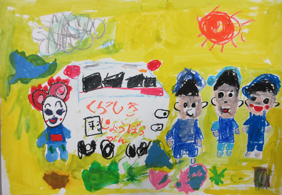 救急車の絵です。