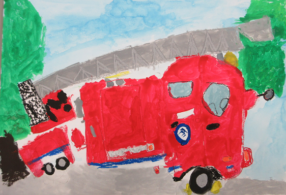 救急車の絵です。