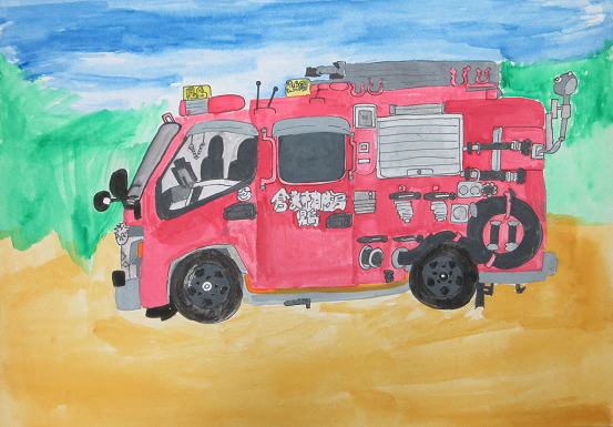 救急車の絵です。