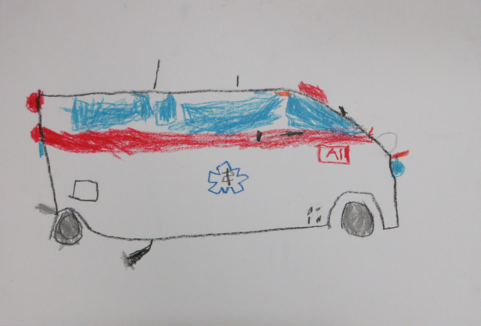 救急車の絵です。