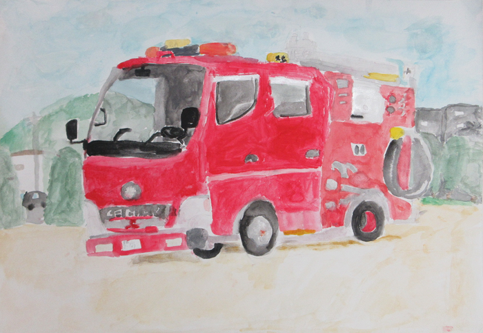 消防車の絵です。