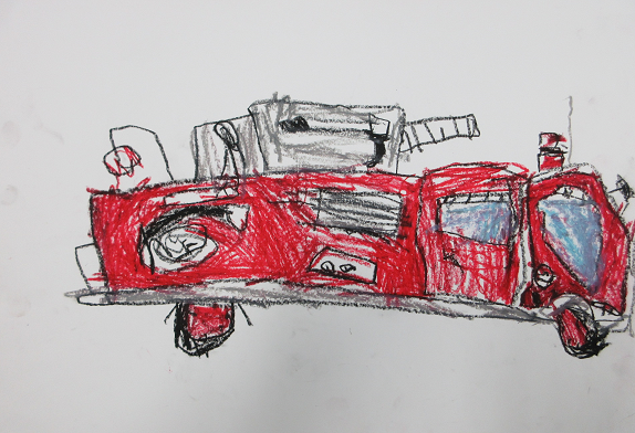 消防車の絵です。