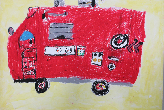 消防車の絵です。