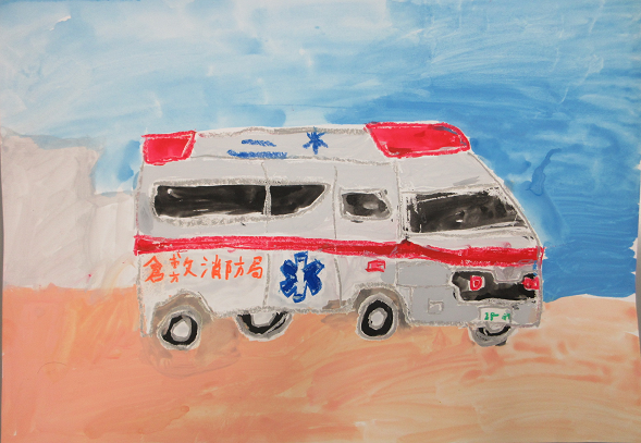 救急車の絵です。