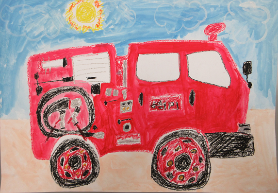 消防車の絵です。