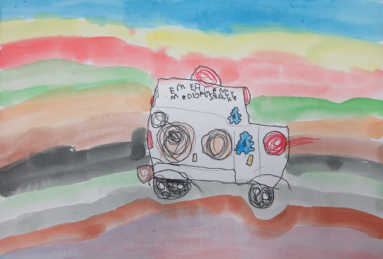 救急車の絵です。