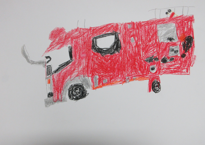 消防車の絵です。