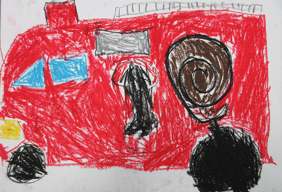 消防車の絵です。