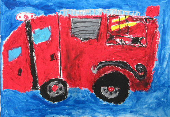 消防車の絵です。