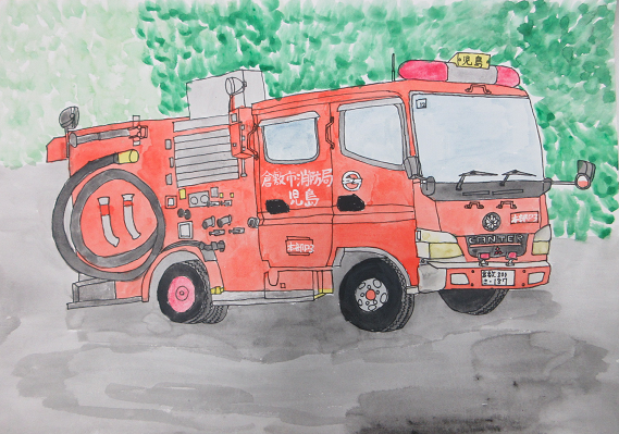 消防車の絵です。