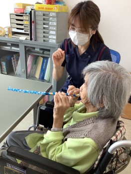 写真:呼吸訓練