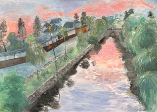 絵画：美観地区　作者牧本梨沙