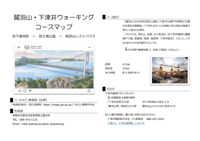 鷲羽山・下津井ウォーキングコースマップ