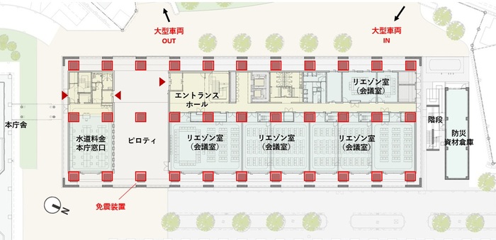防災危機管理センター1階平面図