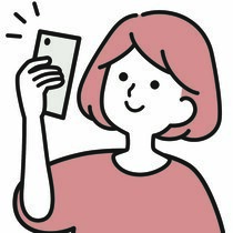 スマホで撮影する人イラスト