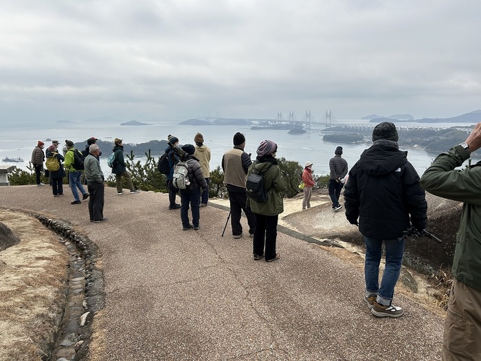 鷲羽山山頂から瀬戸大橋が見える