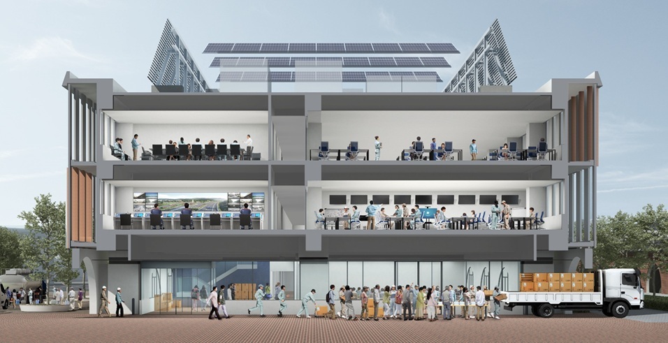 防災危機管理センターの断面イメージ