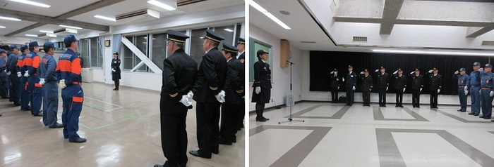 年末特別警戒慰問巡視をする伊東市長の写真