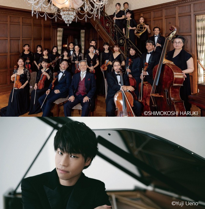 神戸市室内管弦楽団の団員と務川慧悟さんの画像