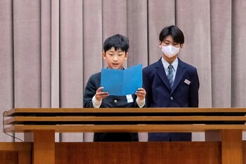 児童代表のことばの写真
