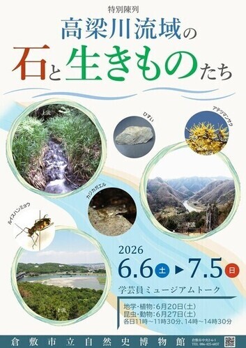 特別陳列「高梁川流域の石と生きものたち」
