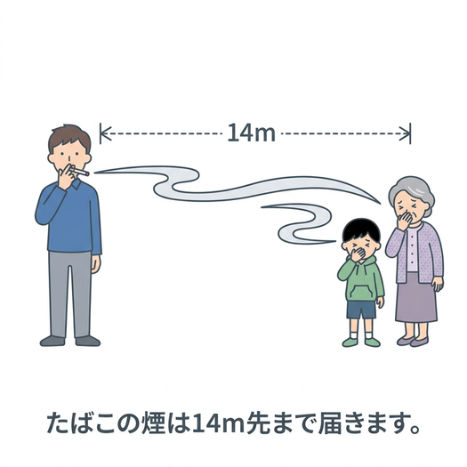 14メートル届く受動喫煙リスク
