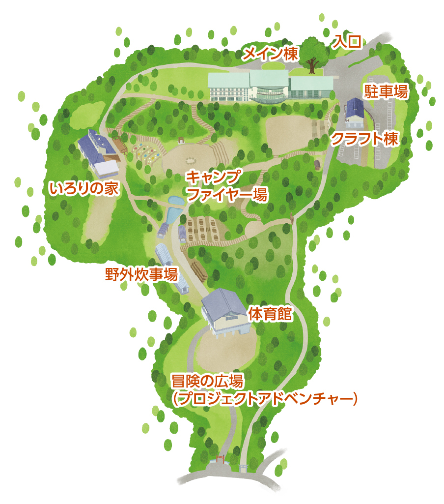 倉敷自然の家の全体マップ