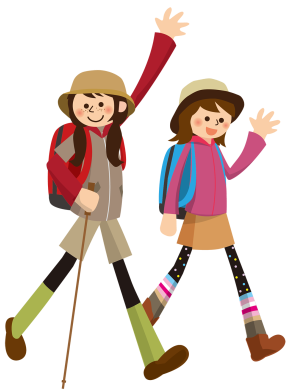 ウォーキングを楽しむ女性のイラスト