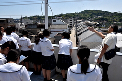 写真：羽黒神社から新町通りを眺める
