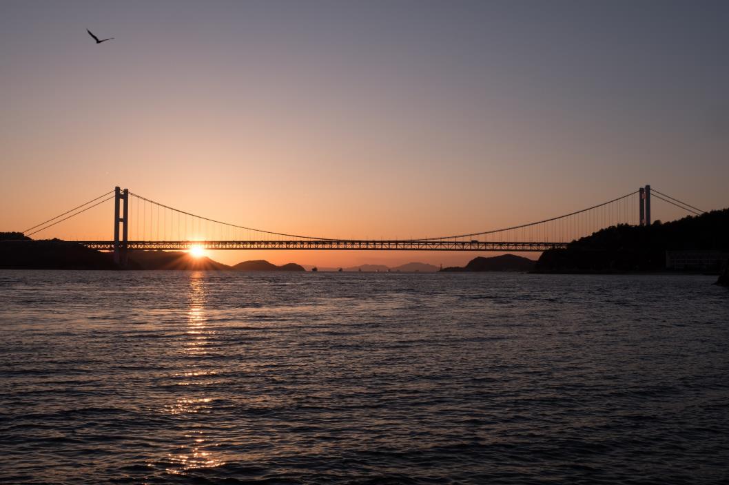 瀬戸大橋夕陽の写真