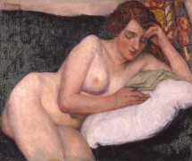満谷国四郎「もたるる裸婦」1912年