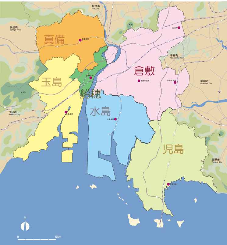 倉敷市地区割図